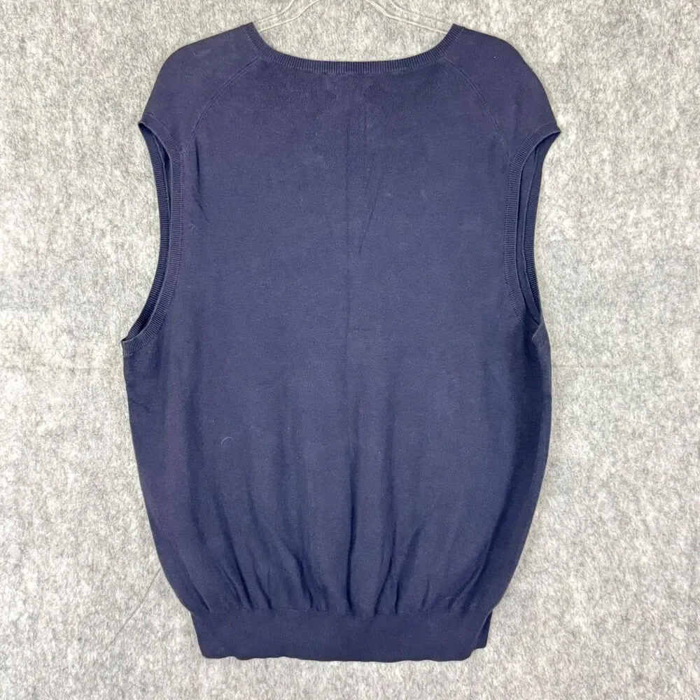 Polo Ralph Lauren Navy Vest Mens 2XL 100% Pima Cotton Navy Red Pony Golf Preppy